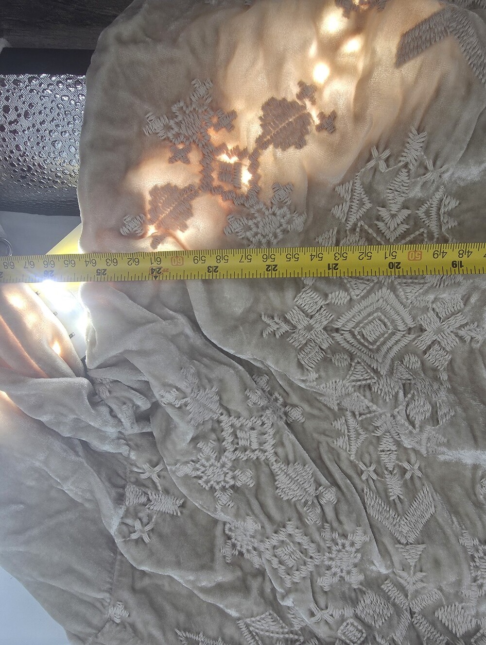 Johnny Was Tunic Top Beige Embroidered Snowflake Pearl Snap Size L - Picture 7 of 7